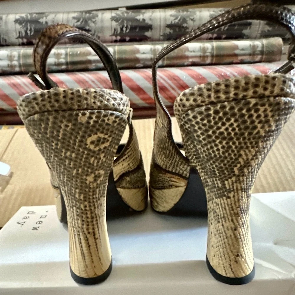 1990s Prada Ringtail Lizard Platform w Curved Heel